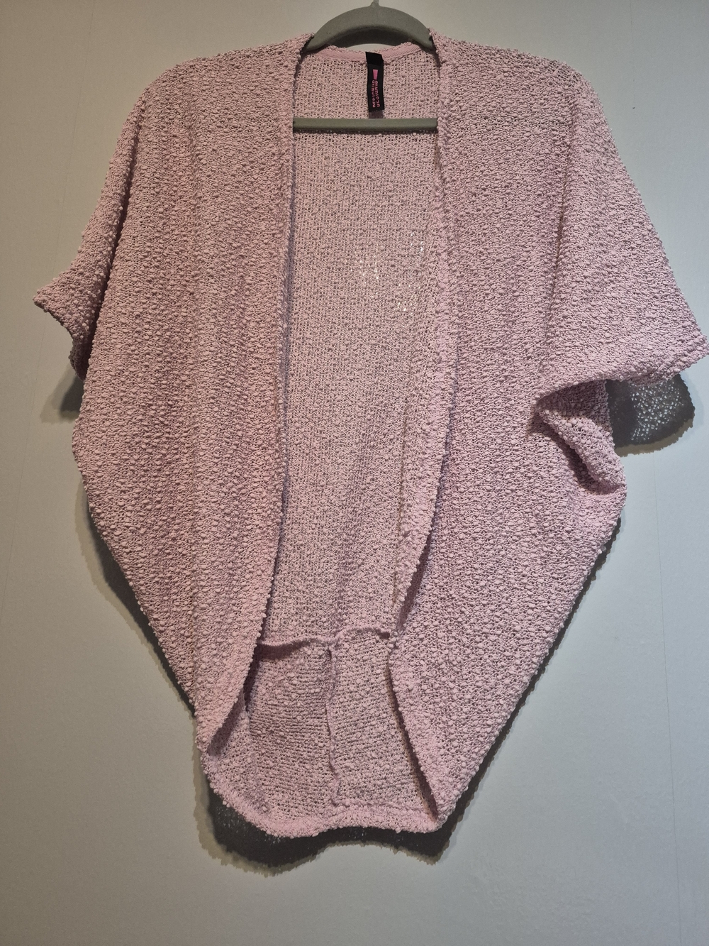 Design Lab Lord & Taylor Soft Pink Bouclé Open-Front Shrug